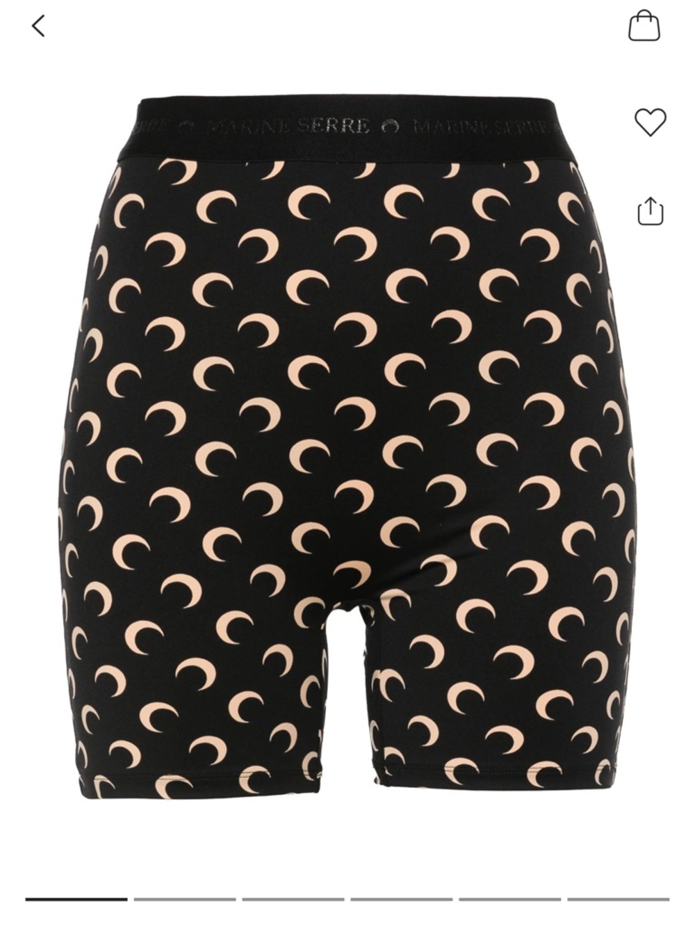 Marine Serre Black & Beige Crescent Moon Bike Shorts